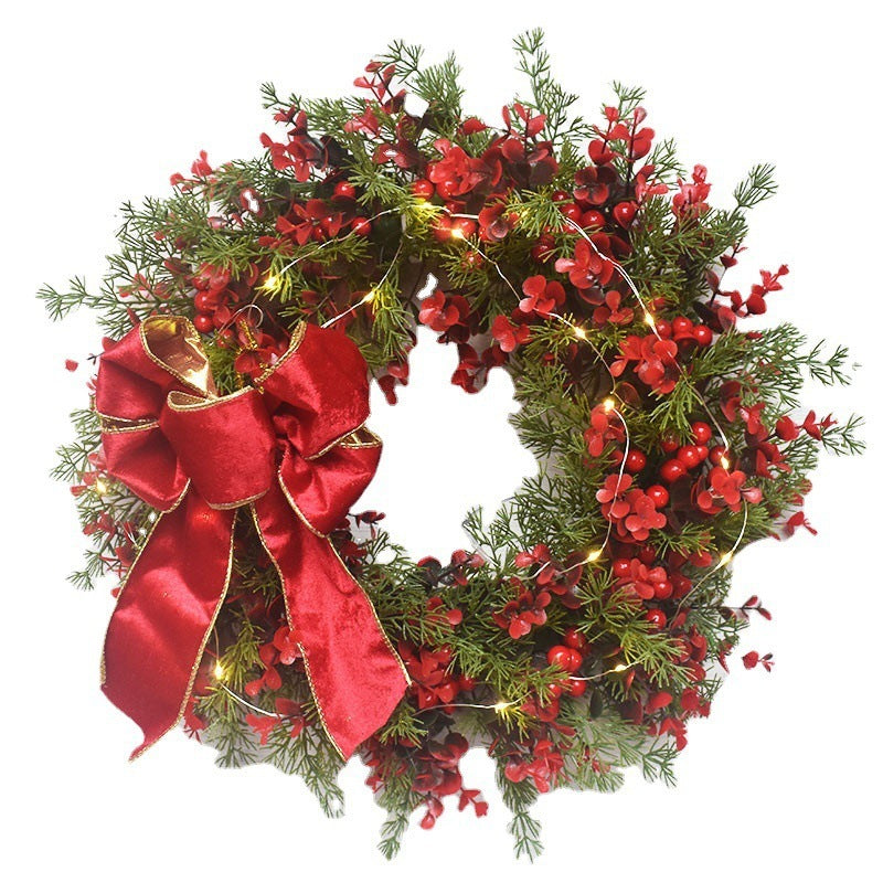 Artificial Cherry Pattern Wreath | Vibrant Holiday Decor | Seasonal Accent