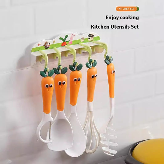 Carrot Kitchen Tools Set | With Storage Hook | Fun & Functional