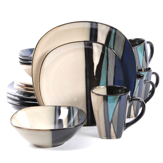 Gibson Elite Althea 16-Piece Set | Teal Dinnerware