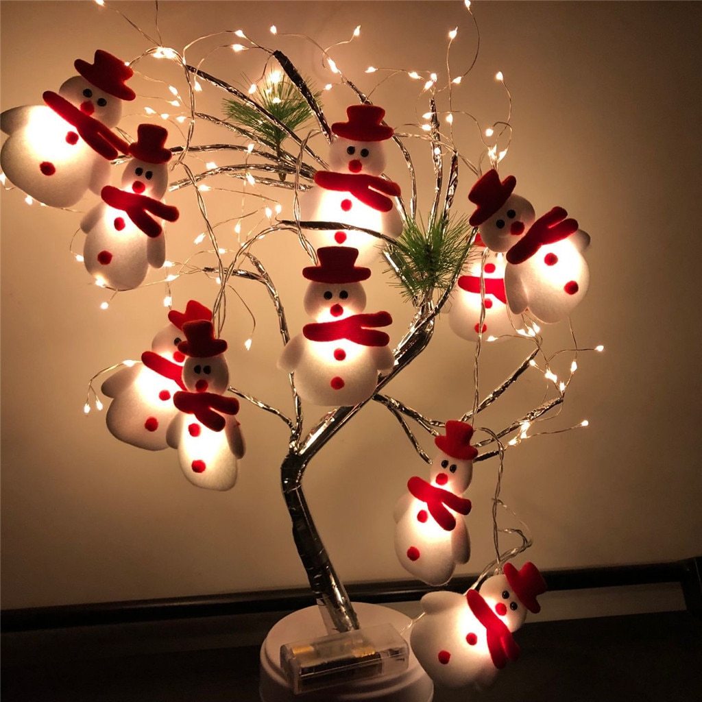 Snowman & Snowflake LED String Lights