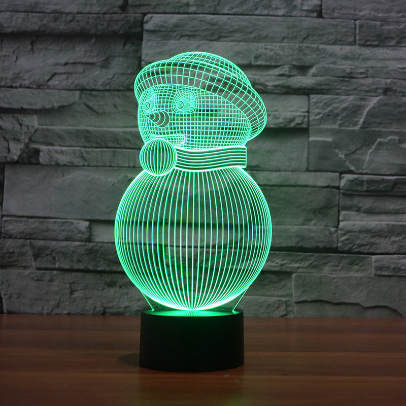 Christmas snowman colorful 3D lights