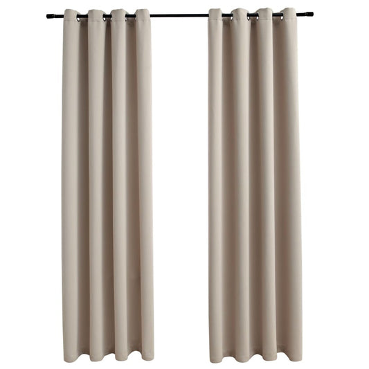 2 Pcs Blackout Curtains with Rings