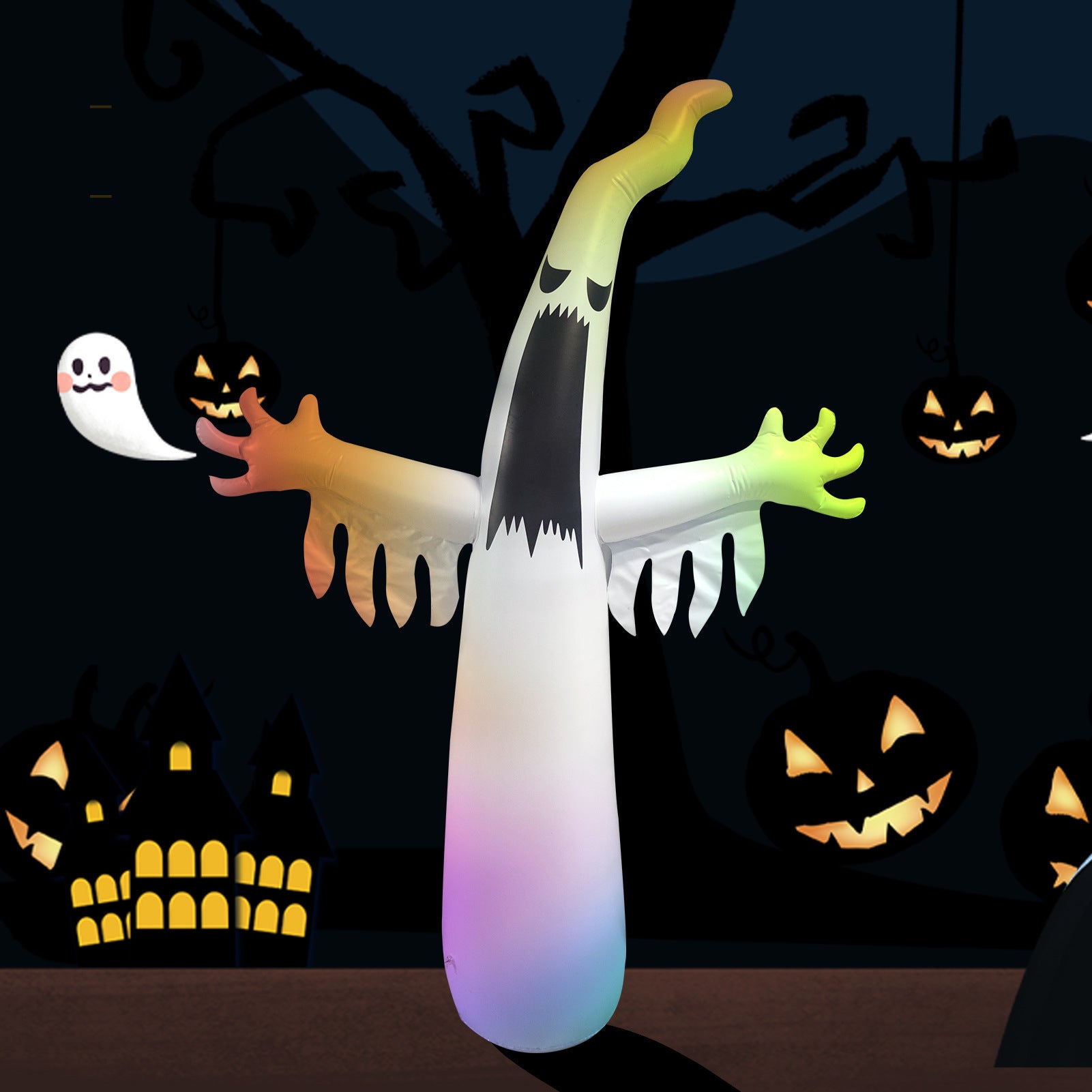 Halloween Inflatable Ghost Tumbler with LED Lights