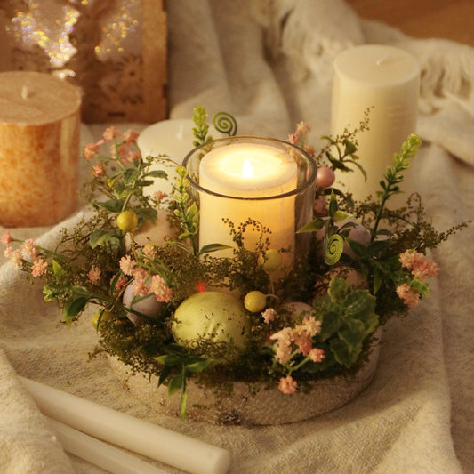 Nordic Easter Egg Glass Candle Holder