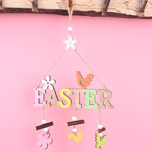 Easter Decorations Easter Wooden Letter Plate Pendant