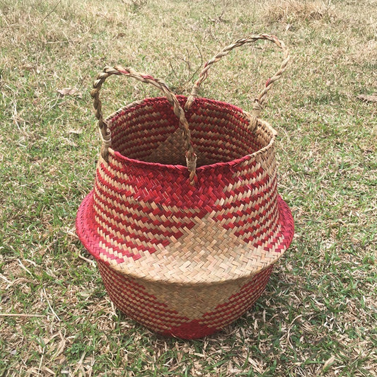 Chic Straw Pot-Bellied Baskets | Flower Display | Home Decor