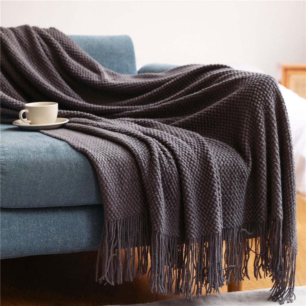 Grid Knitted Blankets | Stylish Comfort | Cozy Home Essentials