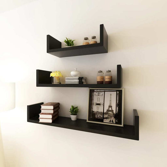 U-Shaped MDF Floating Wall Shelves