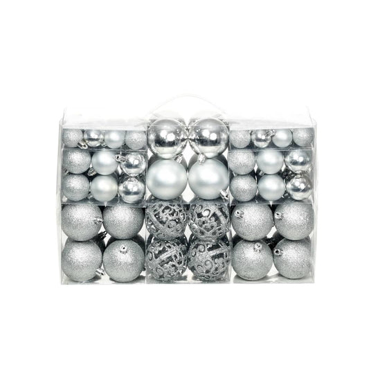 100-Piece Silver Ball Set | Elegant Holiday Decor