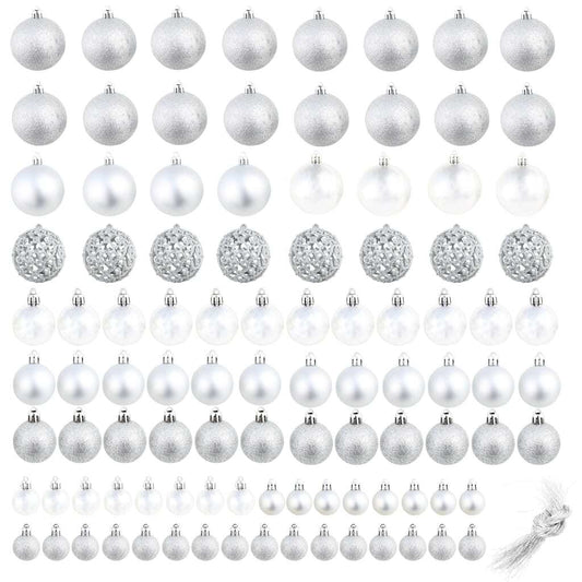 100-Piece Silver Ball Set | Elegant Holiday Decor