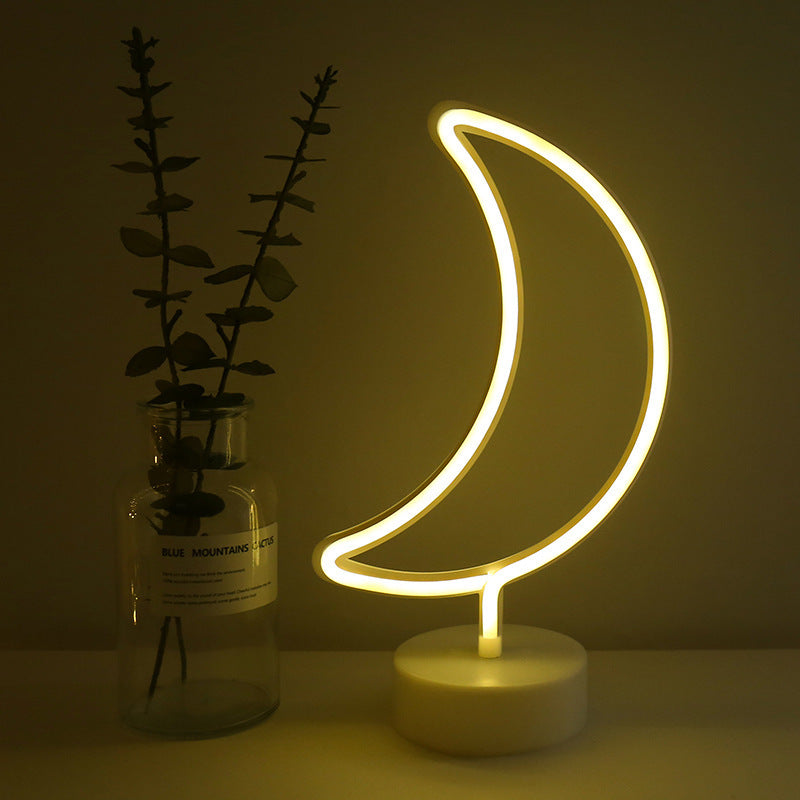 Neon Lights with Round Base | Stylish Decor | Portable LED Display