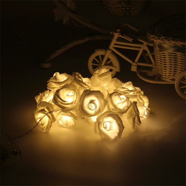 LED Rose Flower String Lights | Battery-Powered | Home Decor