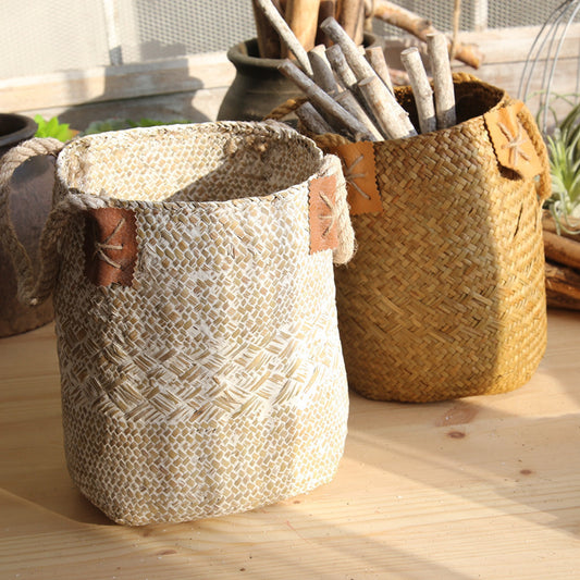 Hand-Woven Rattan Flower Basket | Natural Decor | Artisan Crafted