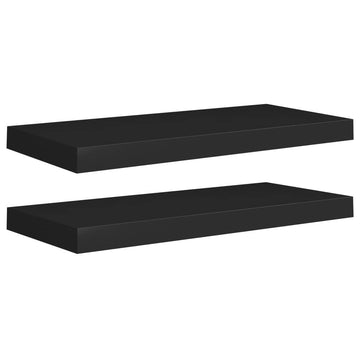 Floating Wall Shelves - 2 Pcs - Black