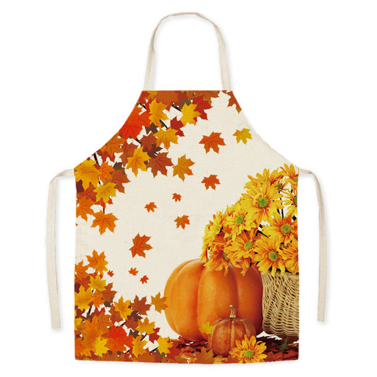 Creative Thanksgiving Apron Turkey & Pumpkin Design