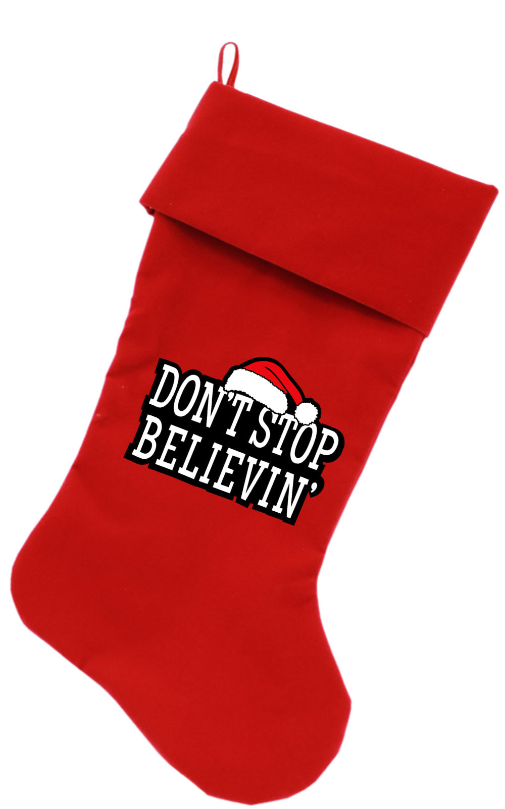 Don't Stop Believin  Velvet Christmas Stocking