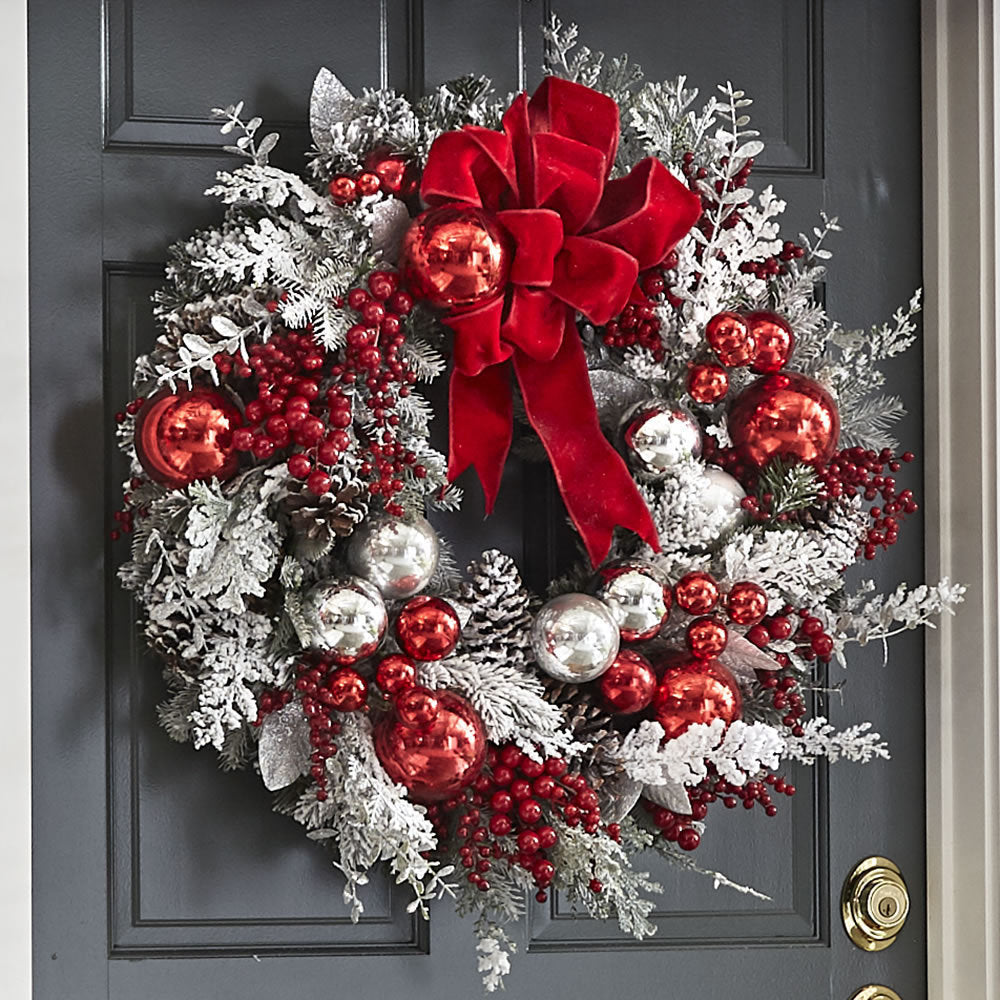 New Flocking Rattan Christmas Wreath