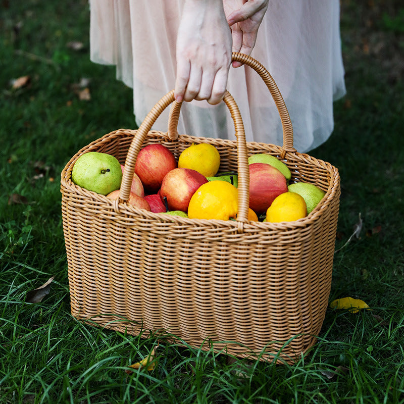 Literary Fan Basket | Plastic Woven | Chic Shopping