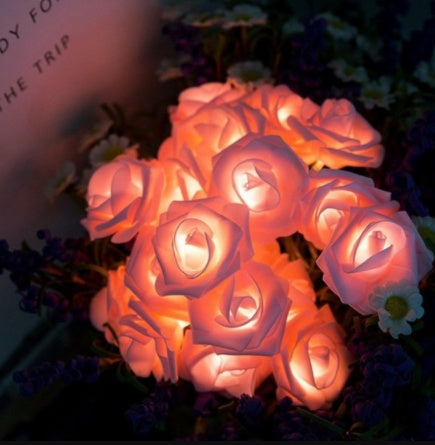 LED Rose Flower String Lights | Battery-Powered | Home Decor