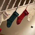 Embroidered Knitted Christmas Stockings | Gift Bag Decor | Holiday Tradition