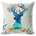 Elk Printing Linen Pillow Cover | Rustic Holiday Decor