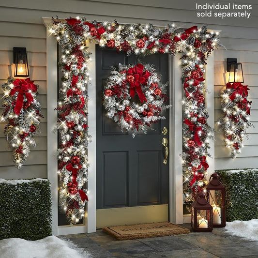 New Flocking Rattan Christmas Wreath