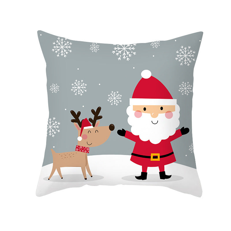 Cartoon Elk Christmas Pillowcase | Festive Holiday Decor