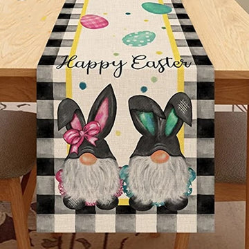 Carrot Bunny Happy Easter Table Runner