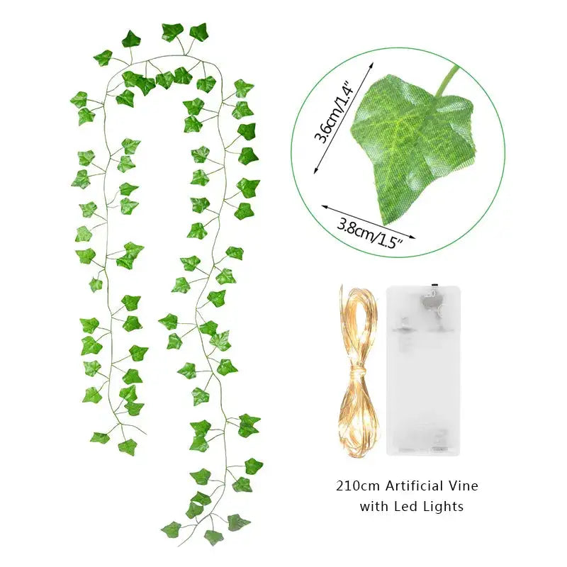 Green Leaf String Lights | Eco-Inspired Decor | Versatile