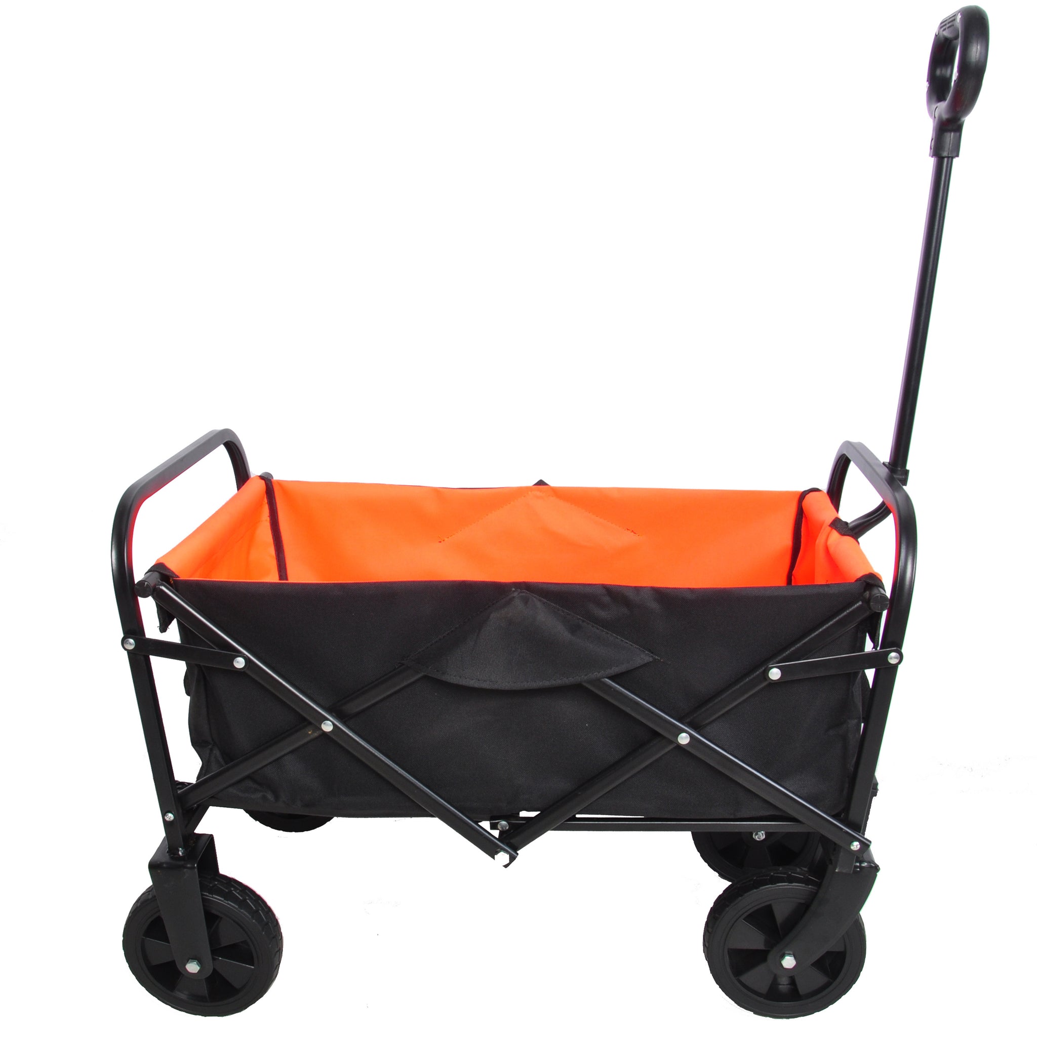 Folding Wagon Garden Shopping Beach Cart (Black+Yellow)