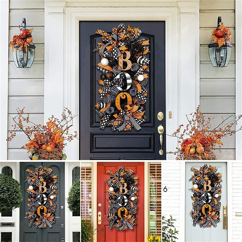 Halloween "BOO"" Wreath Decorative Door Hanging Pendant