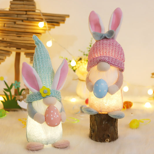 2-Pcs Easter Decorations Gnome Plush Doll Easter Ornaments