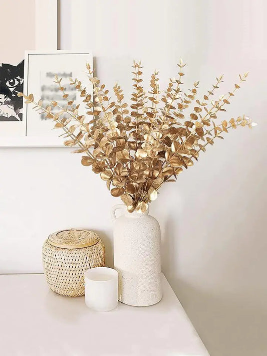 10pcs Artificial Eucalyptus Leaves for Elegant Home Decor