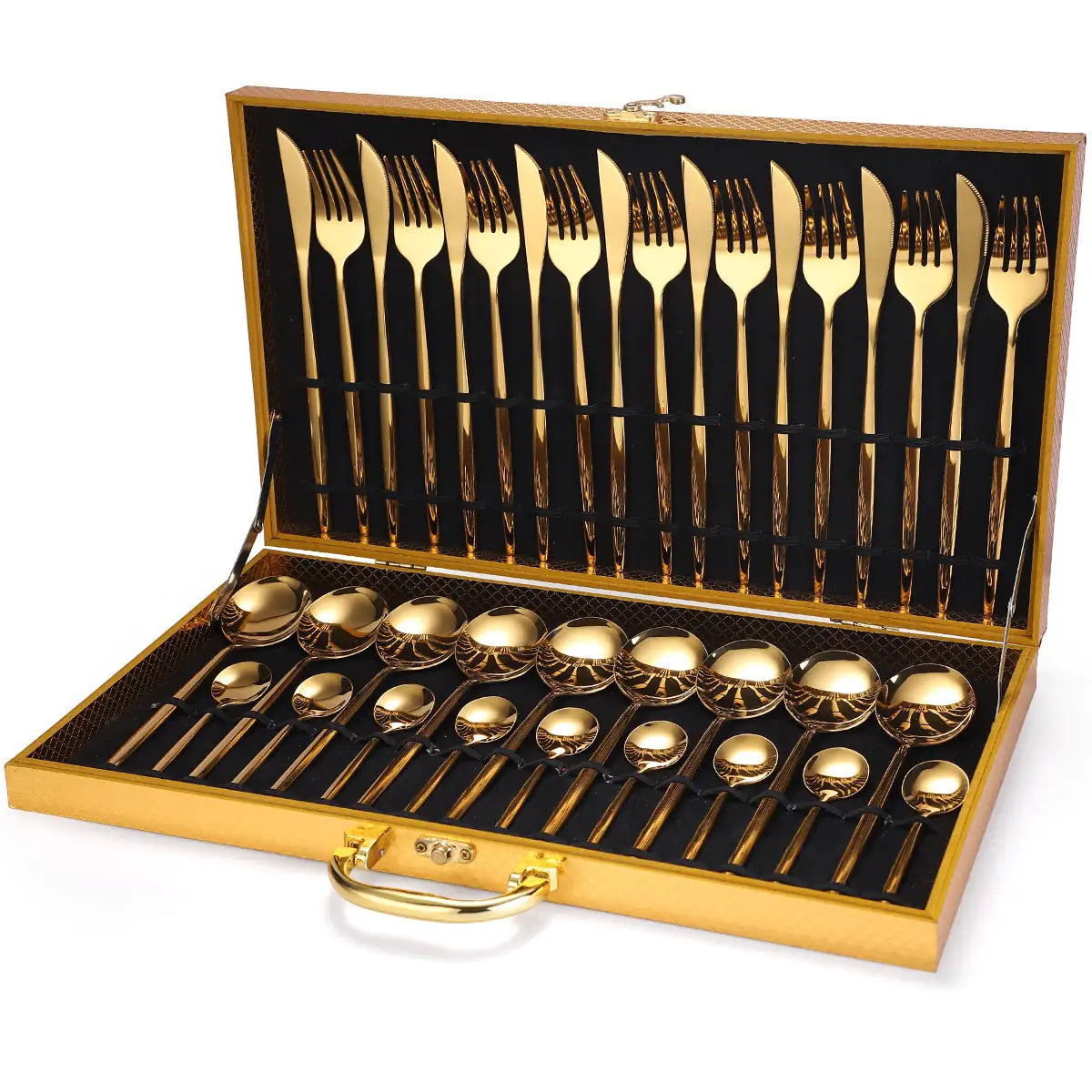 Elegant Gold-Plated Cutlery Set (24 Pieces)