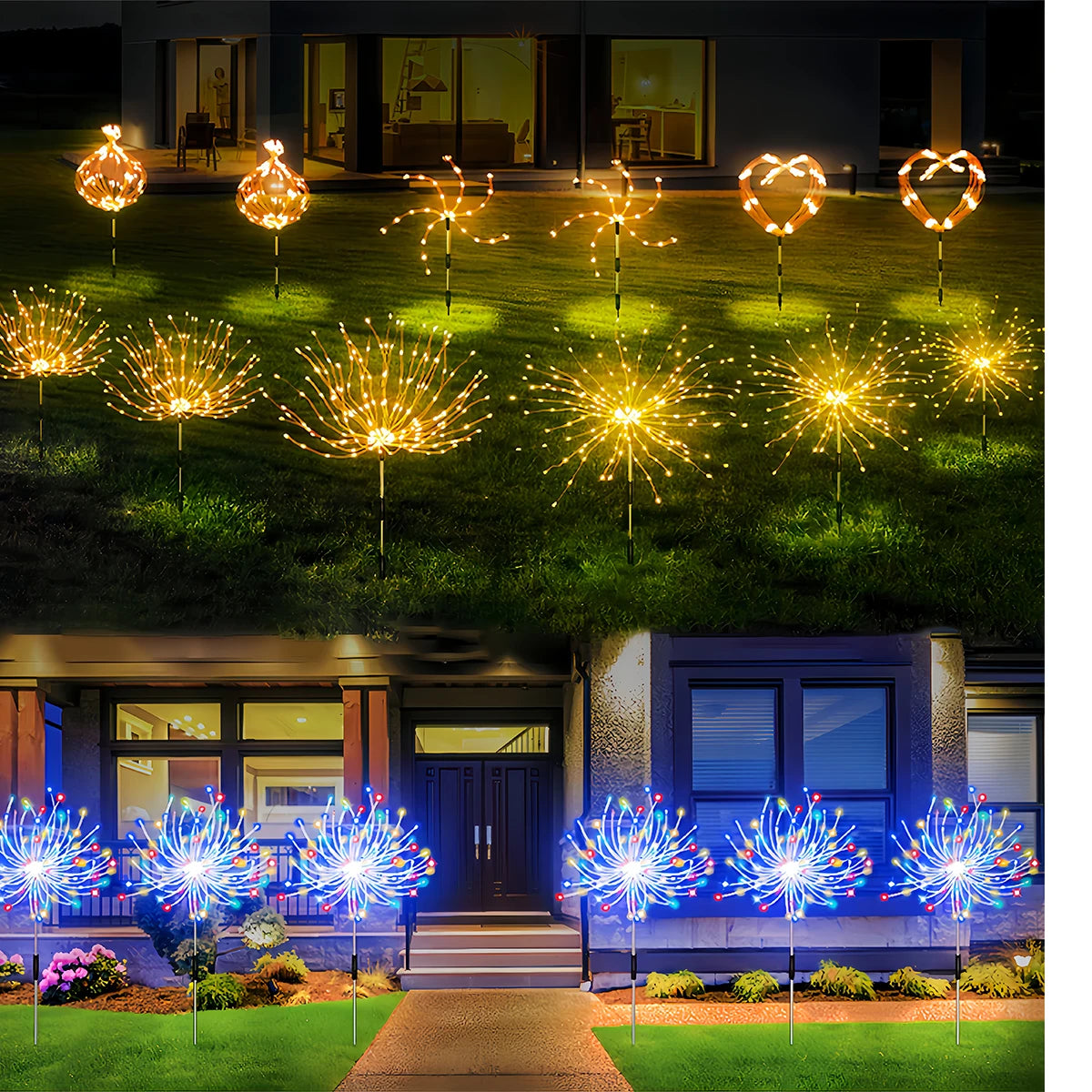 Solar Firework Lights | Outdoor Decor | Festive LED Lighting