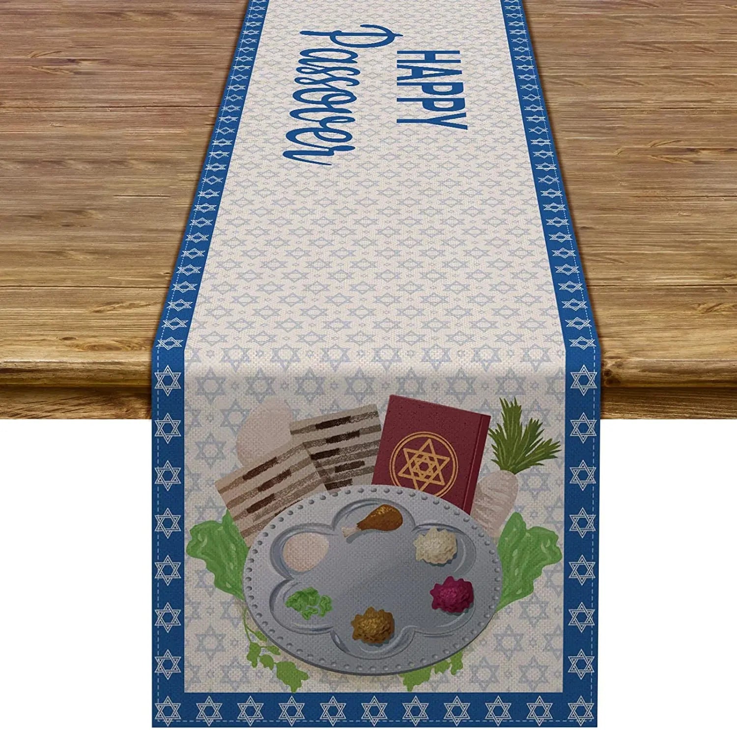 Passover Hexagram Star Table Runners | Elegant Holiday Decor