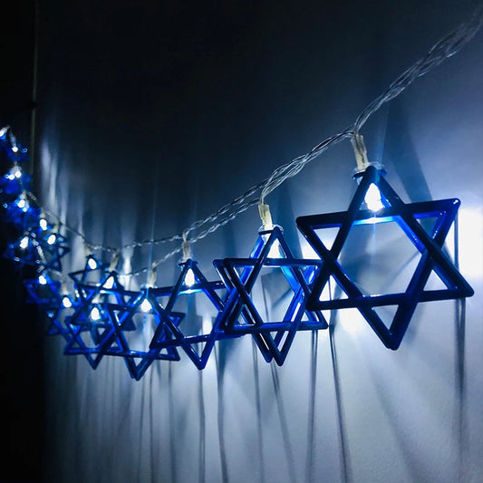 Star of David String Lights | Festive Hanukkah Decor | LED Lighting