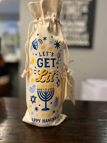 Let's Get Lit Hanukkah Bag | Festive Gift Totes | Holiday Cheer