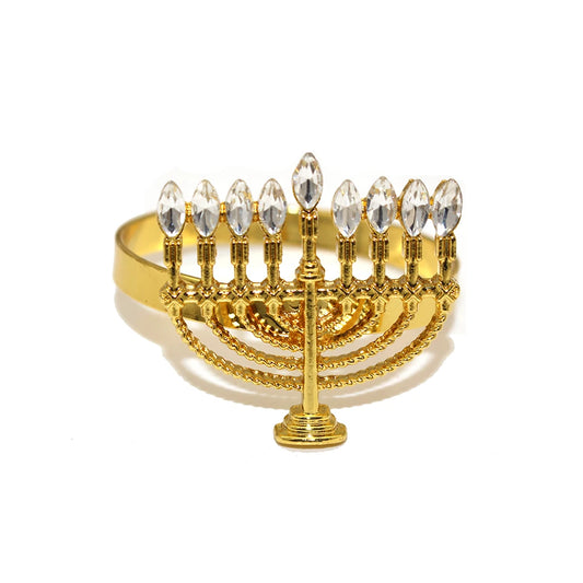 Rhinestone Hanukkah Napkin Rings | Elegant Table Decor