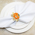 Harvest Pumpkin Napkin Rings | Maple Leaf Design | Festive Table Decor