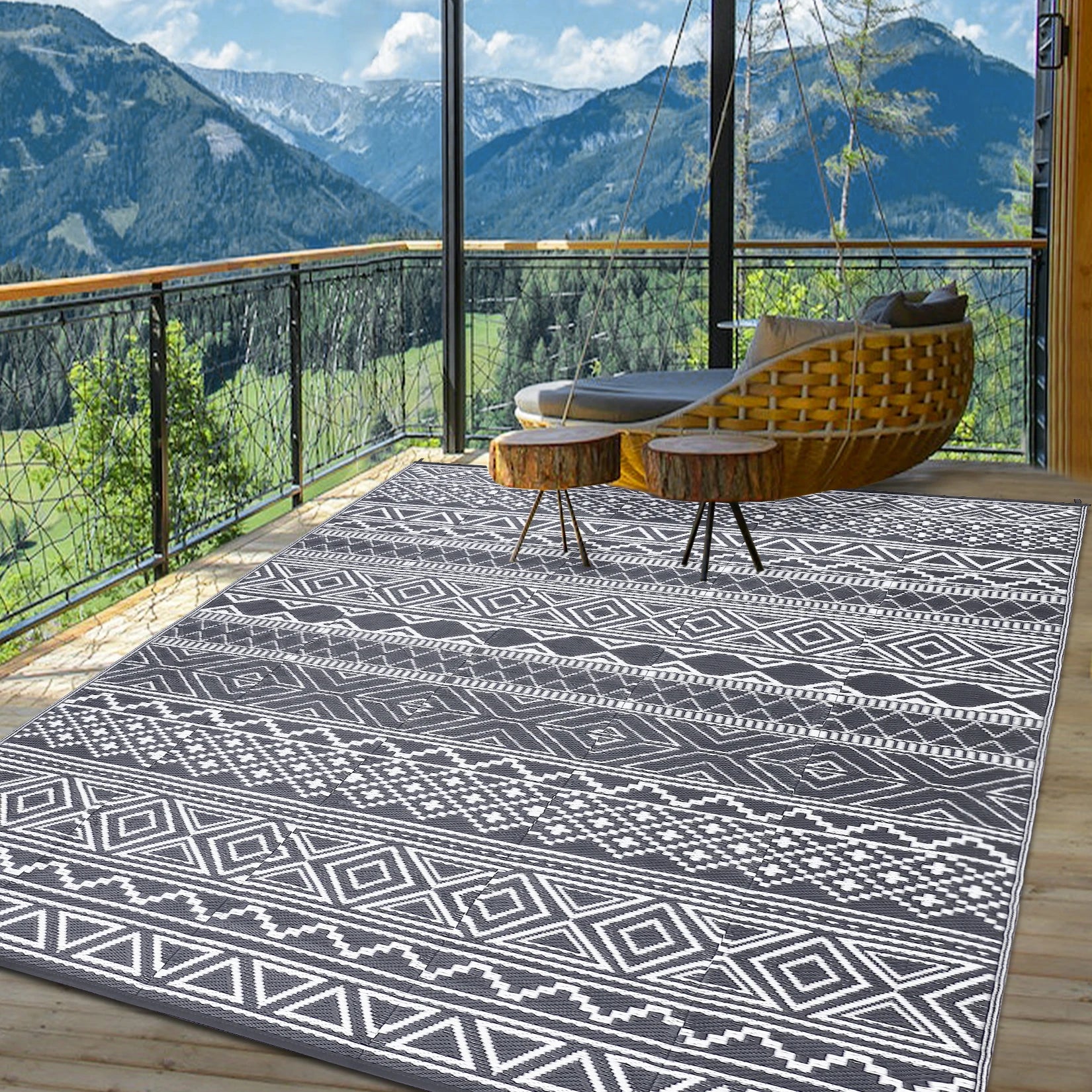 Waterproof Outdoor Rug | Reversible Design | Durable Style