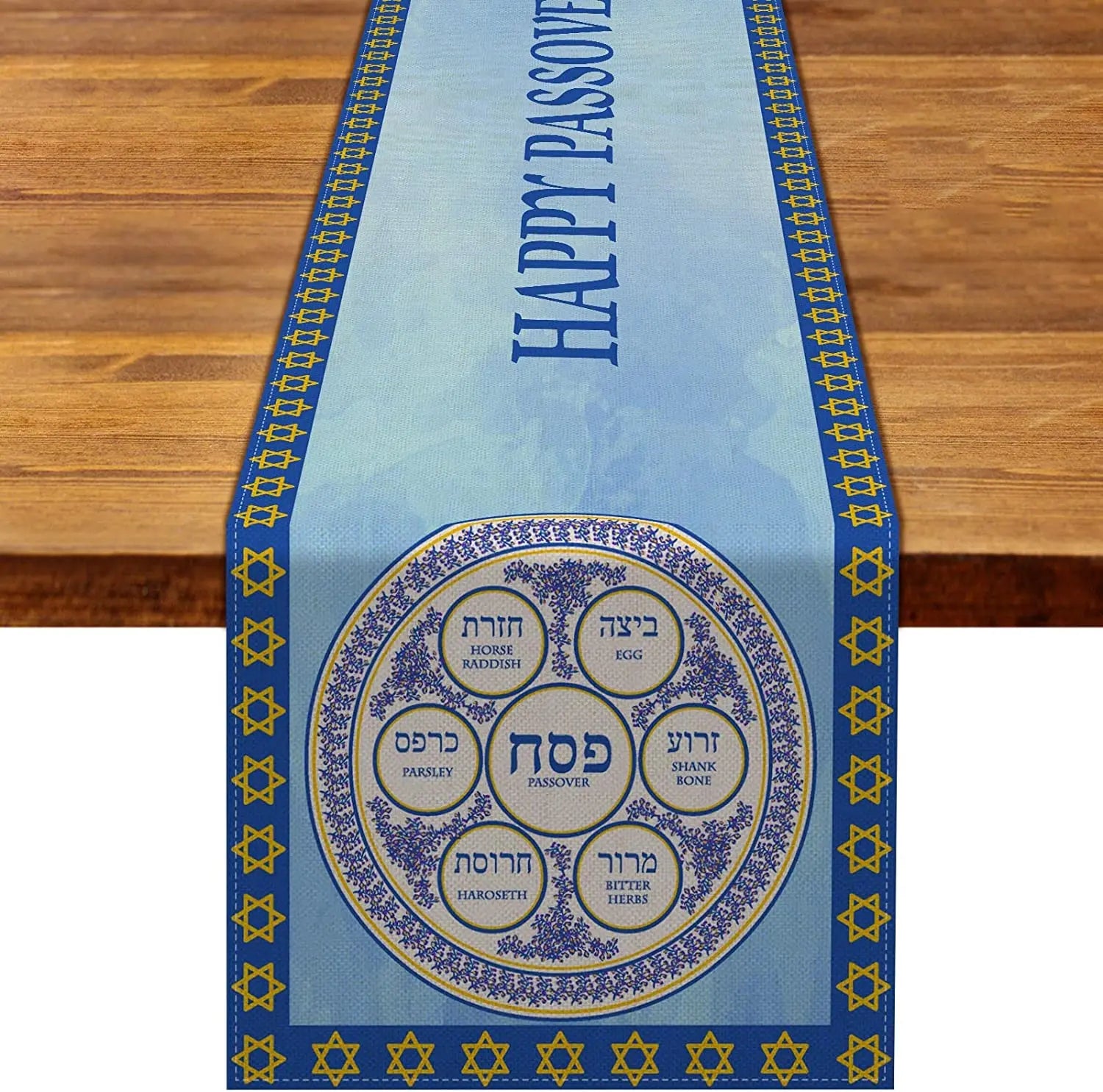 Passover Hexagram Star Table Runners | Elegant Holiday Decor