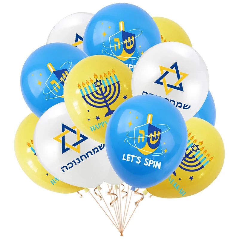 Festive Hanukkah Balloon Decor | Colorful Celebration Accents