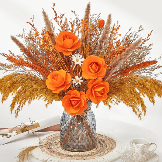 Dried Flower Pampas Grass Arrangements | Elegant Home Decor