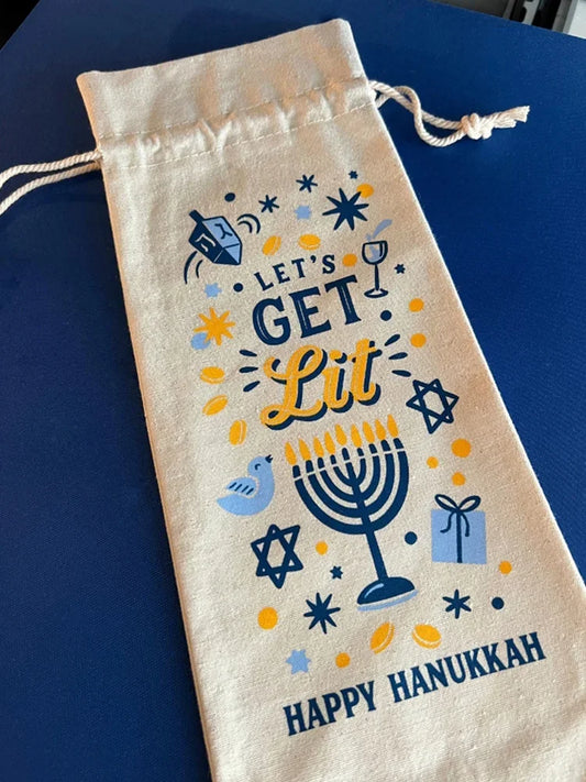 Let's Get Lit Hanukkah Bag | Festive Gift Totes | Holiday Cheer