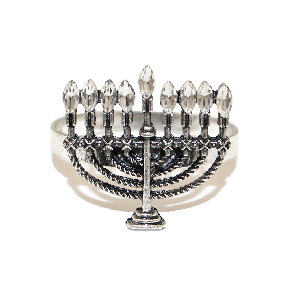 Rhinestone Hanukkah Napkin Rings | Elegant Table Decor