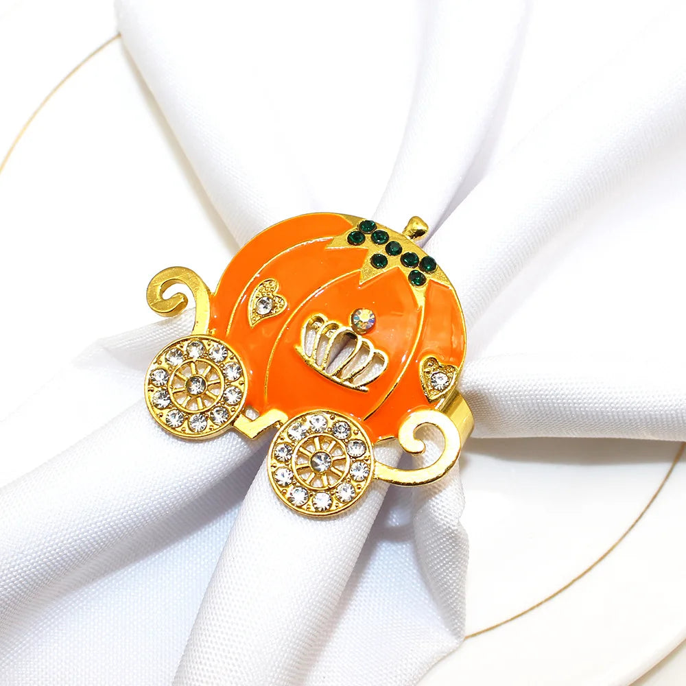 Harvest Pumpkin Napkin Rings | Maple Leaf Design | Festive Table Decor