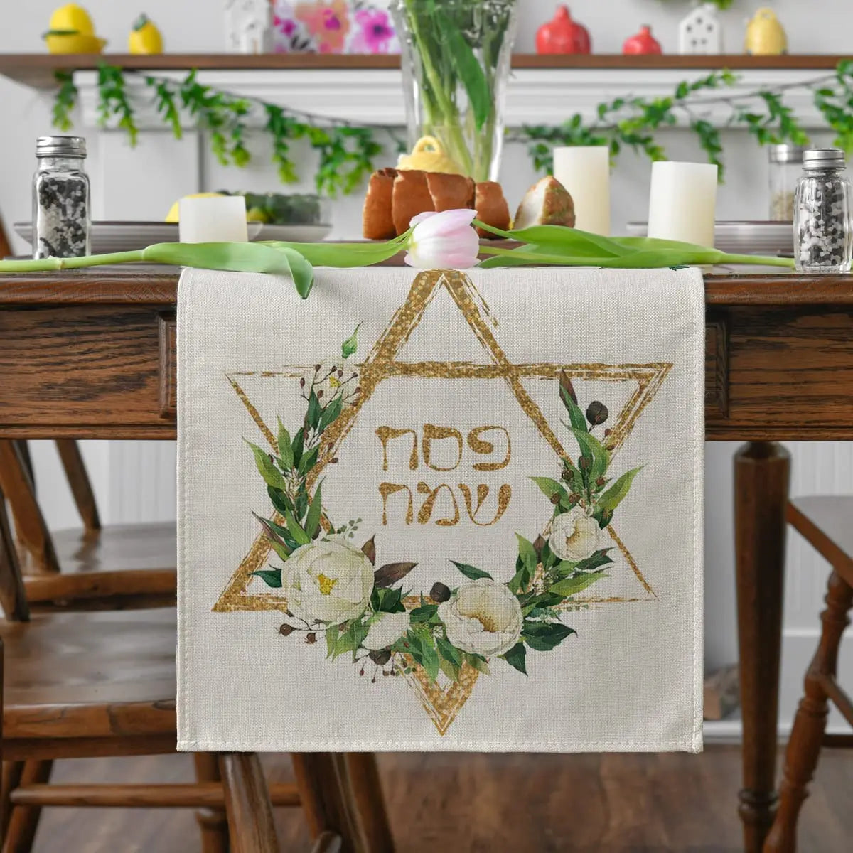 Passover Hexagram Star Table Runners | Elegant Holiday Decor