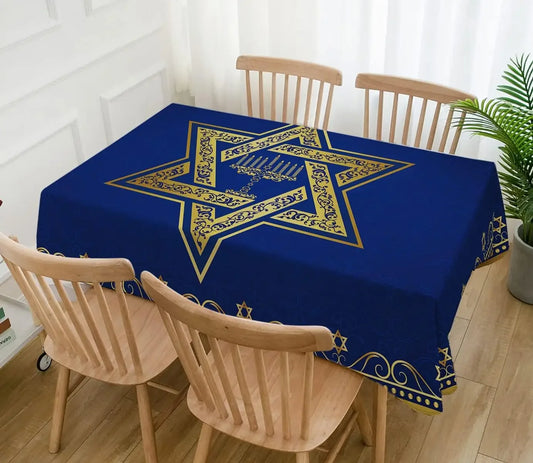 Hanukkah Rectangle Tablecloth | Elegant Holiday Decor | Festive Design