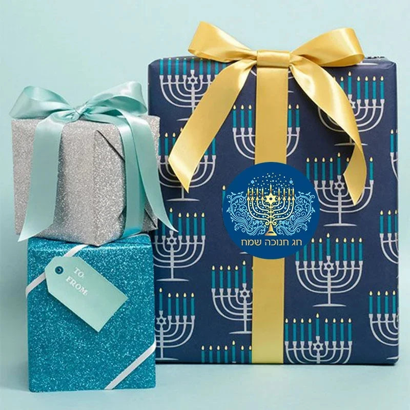 Happy Hanukkah Sticker Labels | Festive Gift Tags | Holiday Fun